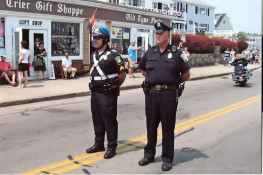Motorcycle Team Sgt Vecchi and Ptl Goodwin control traffic at Memorial Day Parade (2010)