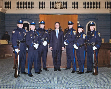 Plymouth Police Honor Guard w/ MA State Senator Vinnie Demacedo (5/Jan/11)