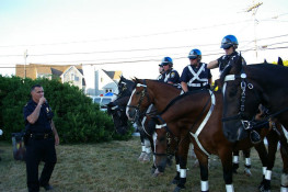 Chief Botieri addresses the Plymouth Police Mounted Unit