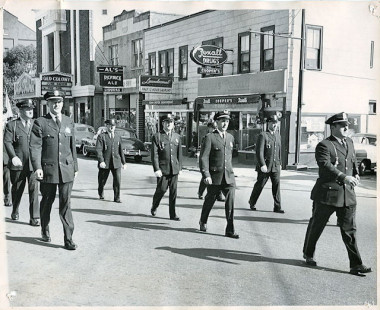 Plymouth Police in parade on Main St. Ext. circa 1953