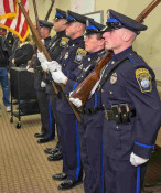 Honor Guard rendering the colors at the swearing in ceremony.