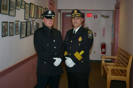 Ptl. Kelley and Chief Botieri before the swearing in at Town Hall (17/May/11)