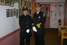 Ptl. Elliott and Chief Botieri before the swearing in at Town Hall (17/May/11)