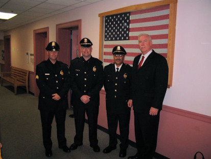 Promotions- Sgts. DiAngelo and P. Higgins, Lt. Gomes