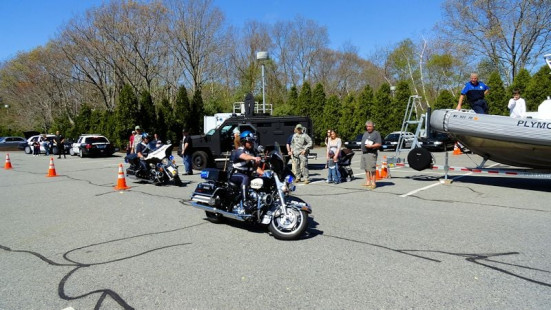 Ptls Maloney and Macomber display their riding prowess at the 2012 Police Community Day (21/Apr/12)
