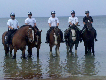 Mounted Unit training at White Horse Beach
