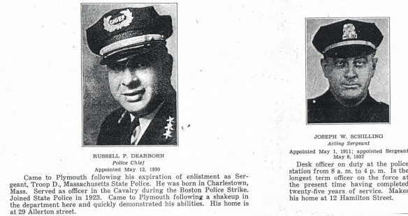 Excerpt from Plymouth Police Brotherhood Ad Book circa 1940.