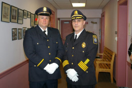 Lt. S. Tavekelian and Chief Botieri before the swearing in at Town Hall (17/May/11)
