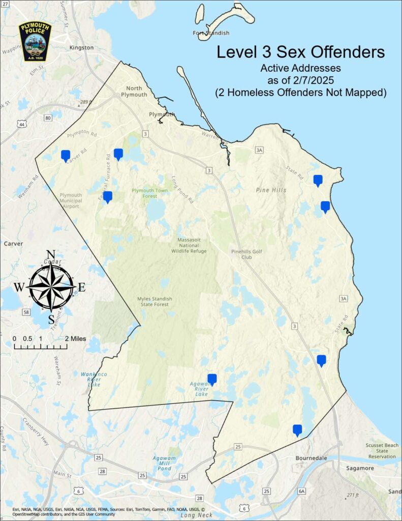 Level 3 Offender Map as of 2/7/2025